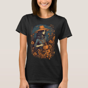 Cute Cottagecore Floral Witch Aesthetic Women Girl T-Shirt