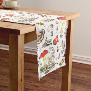 Cute Cottagecore Forest Mushroom Frog Snail Short Table Runner