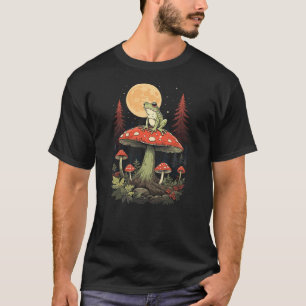 Cute Cottagecore Frog Mushroom Aesthetic Girls Wom T-Shirt