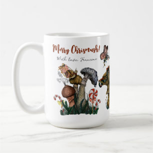 Cute Cottagecore Merry Christmas Mushroom Lover Co Coffee Mug