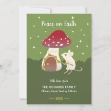 Cute Cottagecore Mouse Red Mushroom House Green