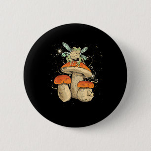 Cute Cottagecore Mushroom Frog Goblincore Style 6 Cm Round Badge
