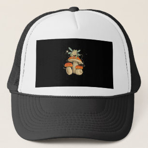 Cute Cottagecore Mushroom Frog Goblincore Style Trucker Hat