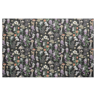 Cute Cottagecore Mushroom Ghosts Halloween Fabric