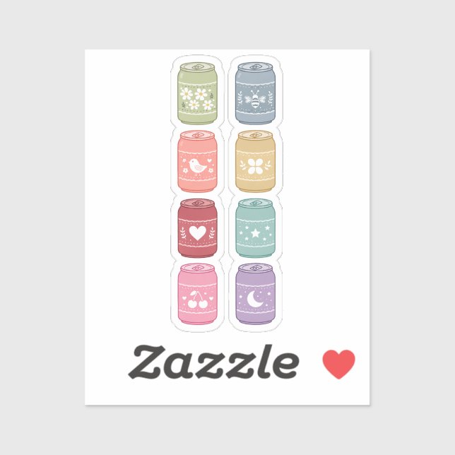Cute Cottagecore Soda Cans Pattern (Sheet)