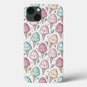 Cute cotton candy pattern pastel iPhone 13 case