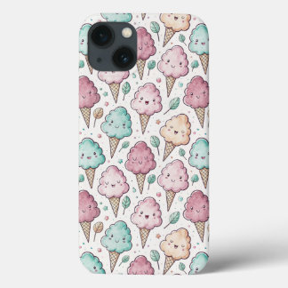 Cute cotton candy pattern pastel iPhone 13 case
