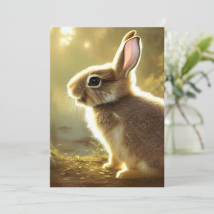 Cute Cottontail Wildlife Portrait Card