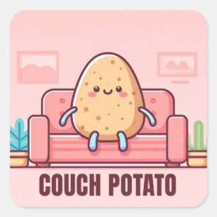 Cute Couch Potato Foodie Stickers