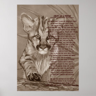 cute cougar kitten big cat wildlife painting art poster
