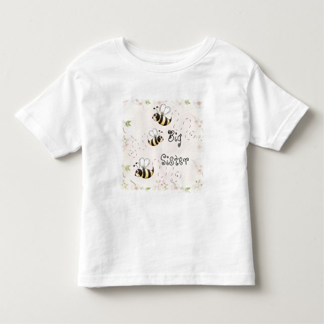 Cute Country Bees Big Sister Toddler T-Shirt (Front)