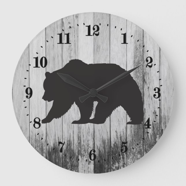 Cute Country black bear Large Clock (Front)