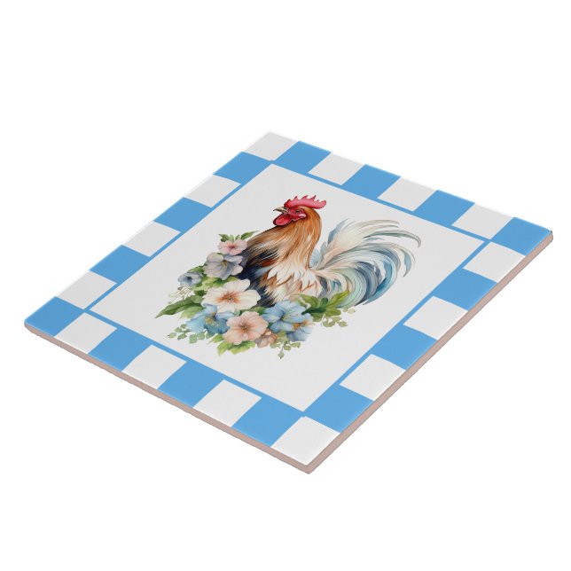 Cute Country chicken lovers  Ceramic Tile (Side)