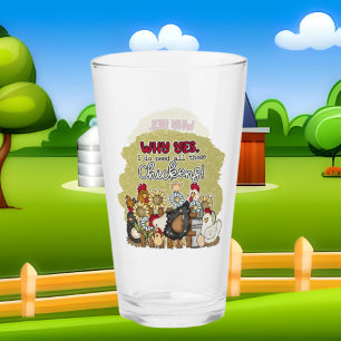 cute Country chicken lovers word art Glass