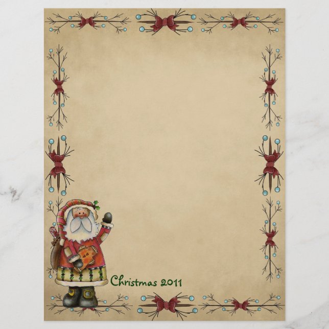 Cute Country Christmas Letterhead (Front)