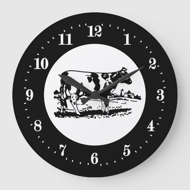 cute Country cow lovers Large Clock  (Front)