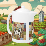 Cute Country cow lovers word art<br><div class="desc">Cute Country cow lovers word art teapot</div>