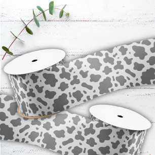 Cute Country Farm Cow Print Satin Ribbon