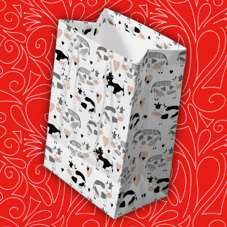 Cute Country Farm Cows Medium Gift Bag