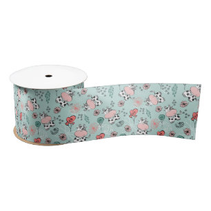 Cute Country Farm Cows Satin Ribbon