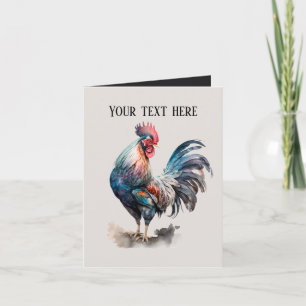 Cute Country farm rooster add text Card