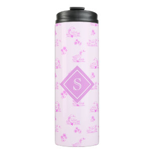 Cute Country Goose Toile Pattern Monogram Thermal Tumbler