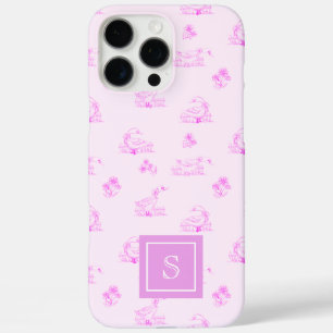 Cute Country Goose Toile Pattern Personalised iPhone 16 Pro Max Case