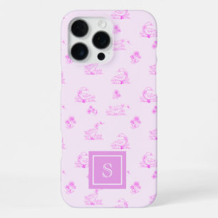 Cute Country Goose Toile Pattern Personalised iPhone 16 Pro Max Case