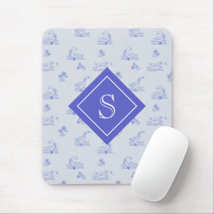 Cute Country Goose Toile Pattern Personalised Mouse Pad