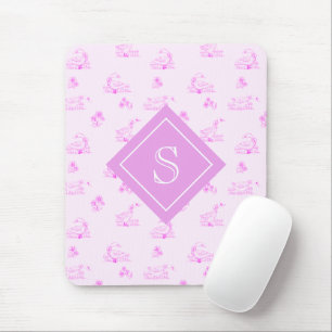Cute Country Goose Toile Pattern Personalised Mouse Pad