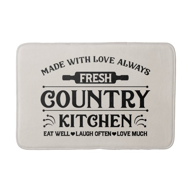 Cute Country kitchen word art  Bath Mat (Front)