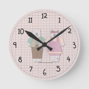Cute Country Kittens Wall Clock