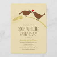 Cute Country Love Birds 30th Wedding Anniversary