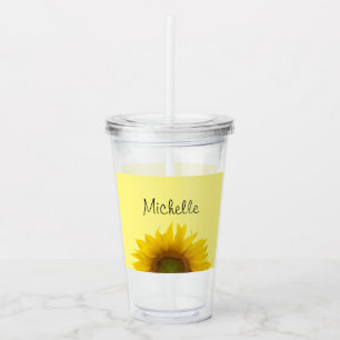 Cute Country Monogram Sunflower Acrylic Tumbler