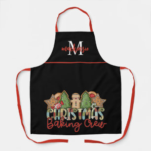 Cute Country Monogrammed Christmas Baking Apron