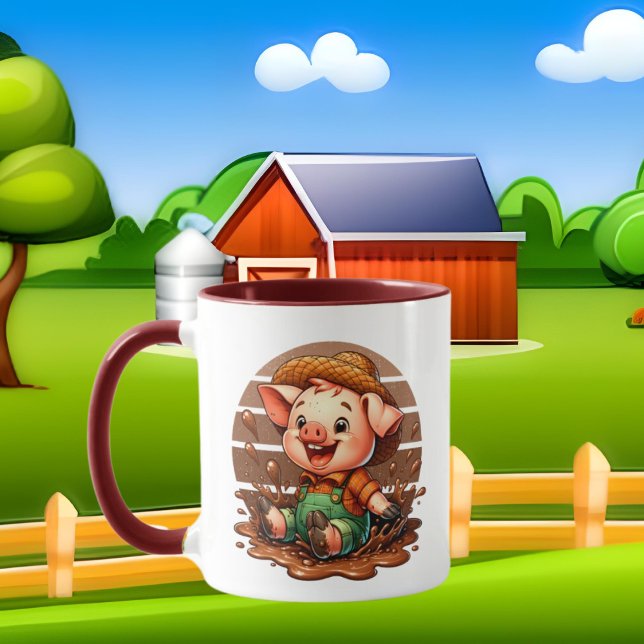 Cute Country pig lovers add monogram Mug (Creator Uploaded)
