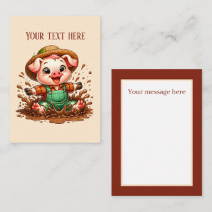Cute Country pig lovers add text Card