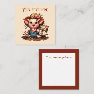 Cute Country pig lovers add text Card