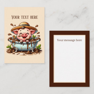 Cute Country pig lovers add text Card