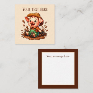 Cute Country pig lovers add text Card