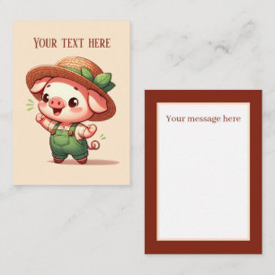 Cute Country pig lovers add text  Card