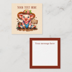 Cute Country pig lovers add text Card
