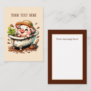 Cute Country pig lovers add text Note Card