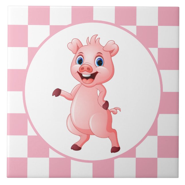 cute Country pig lovers Ceramic Tile (Front)