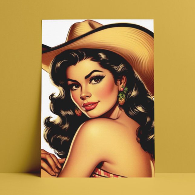 Cute Country Pin-up Postcard (Creator Uploaded)