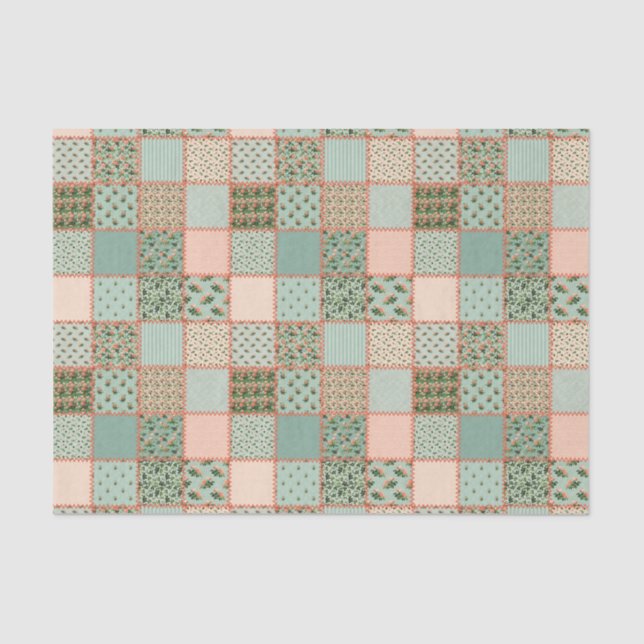 Cute Country quilt pattern party tissue Tissue Paper (Front)