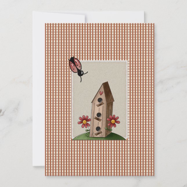 Cute Country Red Gingham Checks Baby Shower Invitation (Front)