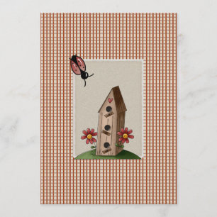 Cute Country Red Gingham Checks Baby Shower Invitation