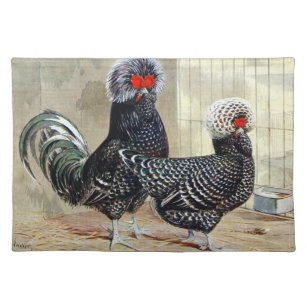Cute Country Rooster and Chicken vintage Placemat