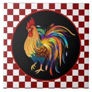 Cute Country rooster farmhouse decor Ceramic Tile
